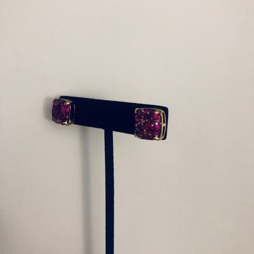kate spade earrings - pink glitter!! - Picture 3 of 6
